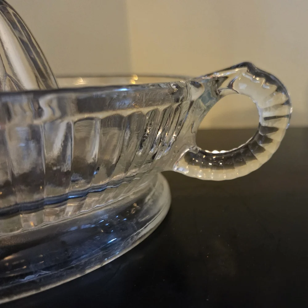 Vintage Clear Glass Citrus Juicer Reamer Ribbed 6